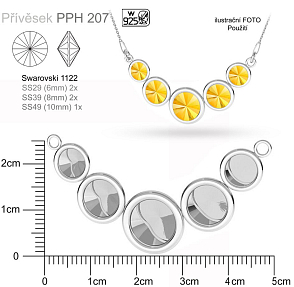 Přívěsek MĚSÍC pro Swarovski 1122 velikost 6mm, 8mm a 10mm ozn. PPH 207. Materiál STŘÍBRO AG925.váha 3,8g.