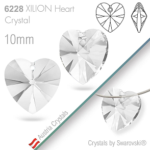 Swarovski XILION Heart 6228. Barva Crystal. Velikost 10mm
