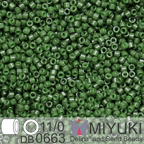 Korálky Miyuki Delica 11/0. Barva Dyed Op Olive  DB0663. Balení 5g.