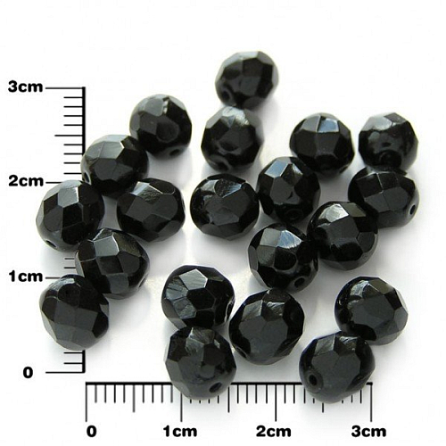 Broušené korálky barva černá 2398 pr. 7mm 30ks v sáčku.