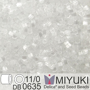 Korálky Miyuki Delica 11/0. Barva Crystal Silk Satin DB0635. Balení 5g