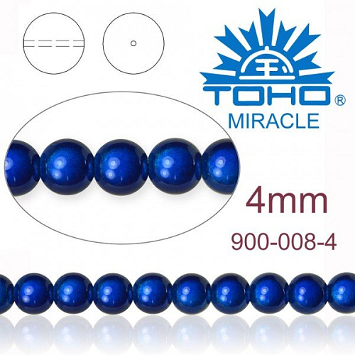 MIRACLE beads original Japan. Velikost 4mm. Barva 008 ROYAL BLUE.