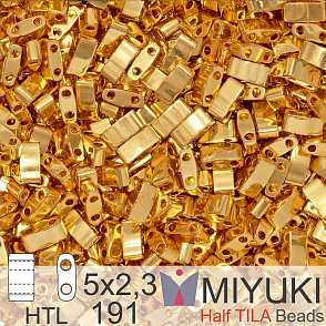 Korálky Miyuki Half Tila. Barva 24kt Gold Plated HTL 191. Balení 3g.