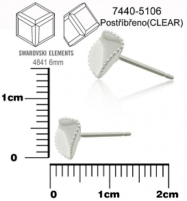 PUZETA na komponenty SWAROVSKI 4841 6mm. Ozn.7440-5106. Barva stříbrná.