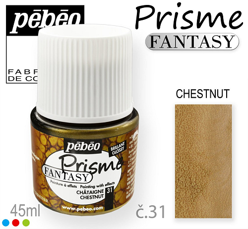 Barva na Šperky PRISME Fantasy Pébéo . barva č.31 CHESTNUT . Balení 45ml.