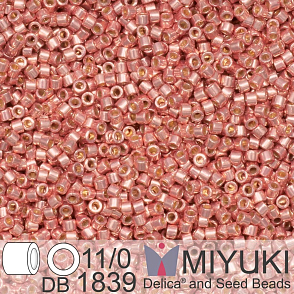 Korálky Miyuki Delica 11/0. Barva Duracoat Galvanized Dark Coral DB1839. Balení 5g