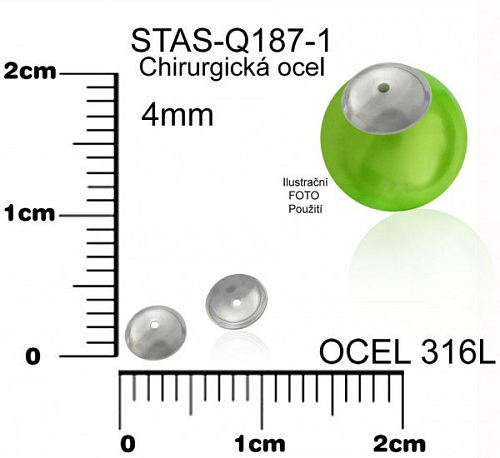 Kaplík CHIRURGICKÁ OCEL ozn.-STAS-Q187-1. velikost pr.4mm.