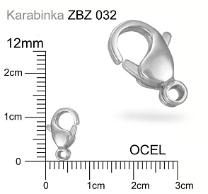 KARABINKA chirurgická ocel. Ozn. ZBZ 032. Velikost 12mm. 