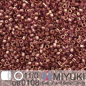 Korálky Miyuki Delica 11/0. Barva Cinnamon Gold Luster  DB0108. Balení 5g.