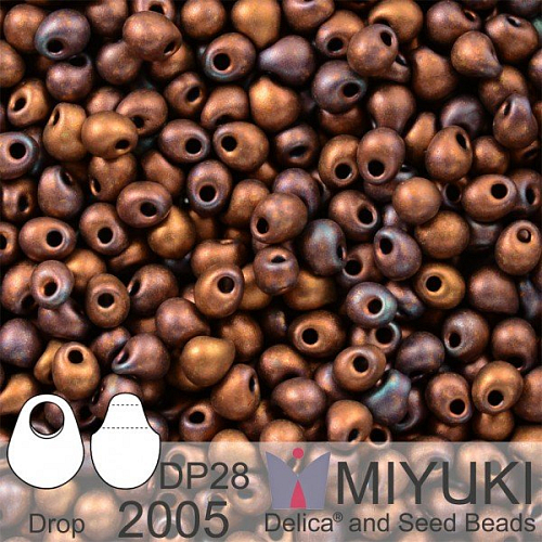Korálky Miyuki Drop 2,8mm. Barva 2005 Matte Met Dk Raspberry Iris. Balení 5g