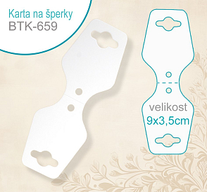 KARTA na šperky BTK 659. Velikost karty 9x3,5cm. Materiál PAPÍR.