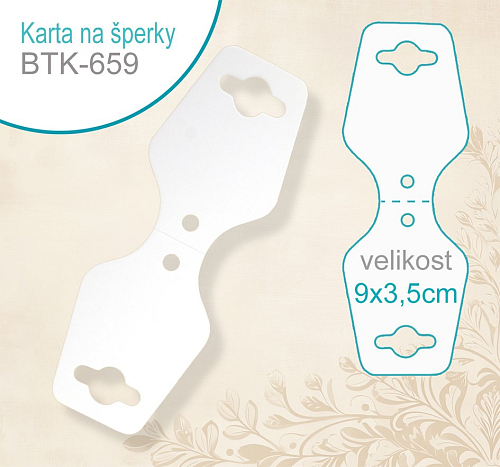 KARTA na šperky BTK 659. Velikost karty 9x3,5cm. Materiál PAPÍR.