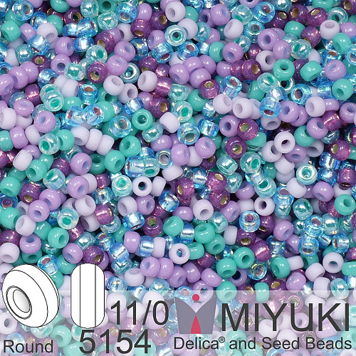 Korálky Miyuki Round 11/0. Barva Misty Lilac Mix 5154. Balení 5g.