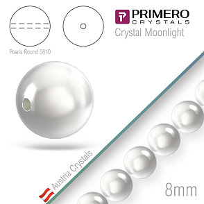 Korálky PRIMERO Crystals 5810. Barva Crystal Moonlight. Velikost 8mm