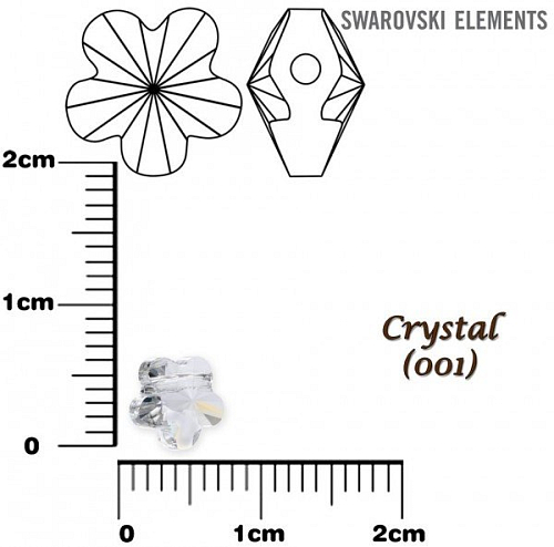 SWAROVSKI KORÁLKY Flower Bead barva CRYSTAL velikost 6mm. Balení 4Ks.