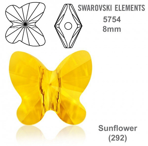 SWAROVSKI KORÁLKY Butterfly Bead barva SUNFLOWER velikost 8mm. Balení 3Ks.
