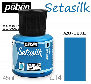 BARVY na HEDVÁBÍ barva azurová modř č.14.Výrobce PEBEO 45ml.