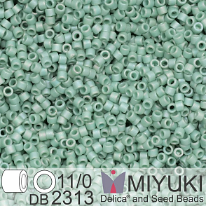 Korálky Miyuki Delica 11/0. Barva Matte Opaque Glazed Sea Opal AB DB2313. Balení 5g.