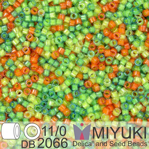 Korálky Miyuki Delica 11/0. Barva Luminous Mix DB2066. Balení 5g.