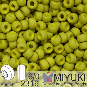 Korálky Miyuki MIX Round 6/0. Barva 2316 Matte Opaque Lime. Balení 5g