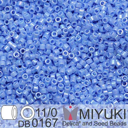 Korálky Miyuki Delica 11/0. Barva Op Med Blue AB  DB0167. Balení 5g.