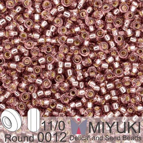 Korálky Miyuki Round 11/0. Barva 0012 S/L Smoky Amethyst . Balení 5g