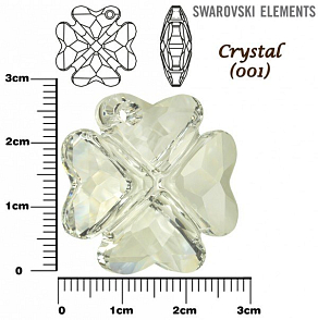 SWAROVSKI 6764 CLOVER Pendant barva CRYSTAL (001) velikost 28mm.