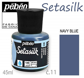 BARVY na HEDVÁBÍ barva námořní modř  č.11.Výrobce PEBEO 45ml.