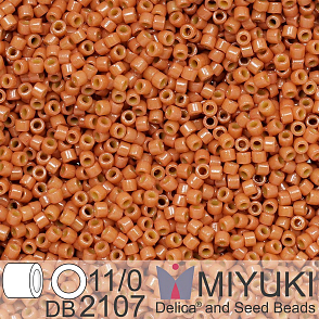 Korálky Miyuki Delica 11/0. Barva Duracoat Dyed Opaque Cedar DB2107. Balení 5g.