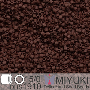Korálky Miyuki Delica 15/0. Barva DBS 1910 Matte Opaque Espresso. Balení 2g.