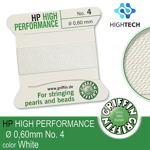 High Performance EXTRÉMNĚ pevná nit GRIFFIN síla nitě 0,60mm Barva White