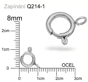KROUŽKOVÉ zapínání STAS Q214 1. Velikost pr.8mm. Chirurgická ocel. 