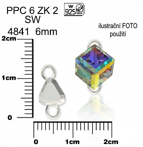 ŠLUPNA 2 ocka na SW 4841 6mm ozn.PPC 6 ZK 2. Materiál STŘÍBRO AG925.váha 0,18g.