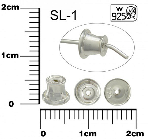 ZARÁŽKA na puzetu (afroháček)  ozn. SL 1. Materiál STŘÍBRO AG925.váha 0,25g.