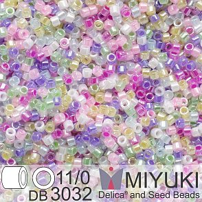 Korálky Miyuki Delica 11/0. Barva Ceylon Soft 1 Mix DB3032. Balení 5g.