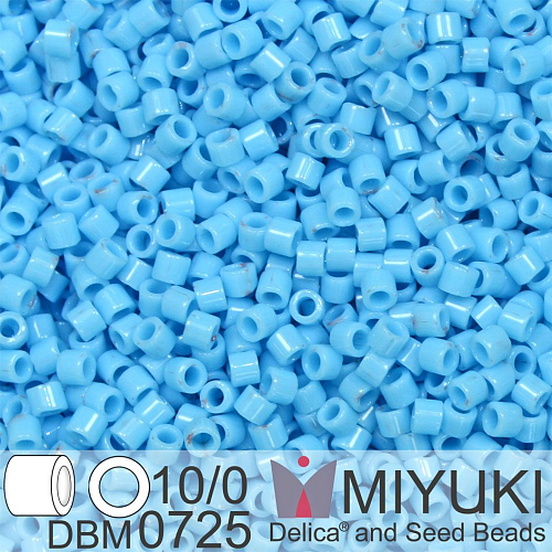 Korálky Miyuki Delica 10/0. Barva Opaque Turquoise Blue DBM0725. Balení 5g.