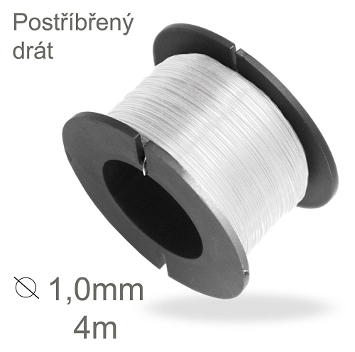 Postříbřený drátek o průměru 1mm a délce 4m pro drátkování.