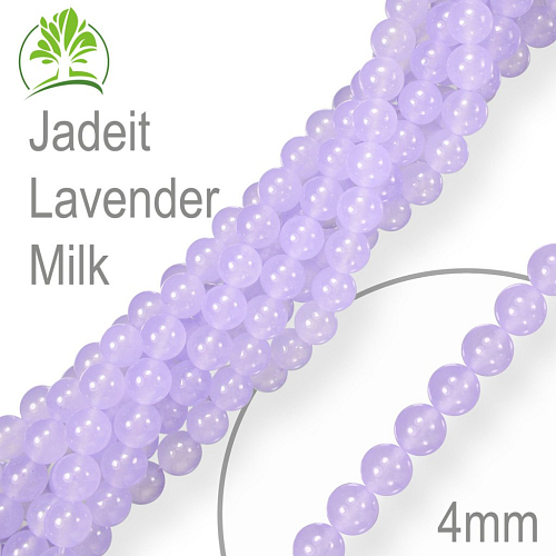 Korálky z minerálů Jadeit Lavender Milk  přírodní polodrahokam. Velikost pr.4mm. Balení 18Ks.