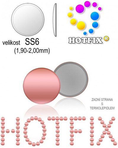 Kovové NAILHEAD HOTFIX nažehlovací polotovary. Velikost SS6 (1,90-2,00mm) Tl.0,6mm. Barva 018 RŮŽOVÁ  (lesklá ocelová). Balení 90Ks.