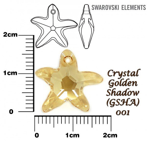 SWAROVSKI Starfish Pendant barva CRYSTAL GOLDEN SHADOW velikost 16mm