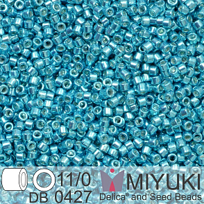Korálky Miyuki Delica 11/0. Barva Galvanized Dark Aqua DB0427. Balení 5g