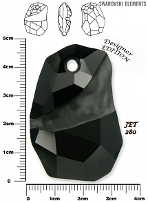 SWAROVSKI Divine Rock Pendant 6191 barva JET velikost 48mm.