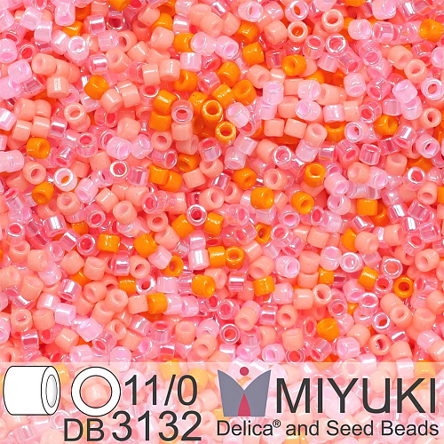 Korálky Miyuki Delica 11/0. Barva Bubblegum Mix DB3132. Balení 5g.