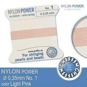 NYLON Power velmi pevná nit GRIFFIN síla nitě 0,35mm barva Light Pink