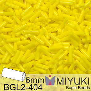 Korálky Miyuki Bugle Bead 6mm. Barva BGL2-404 Opaque Yellow. Balení 10g.