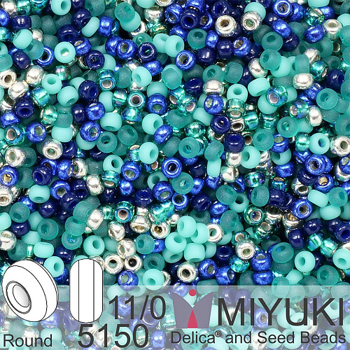 Korálky Miyuki Round 11/0. Barva Emerald Enchanted Mix 5150. Balení 5g.