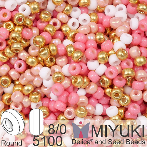 Korálky Miyuki Round 8/0. Barva 5100 Mix Holiday pink. Balení 5g