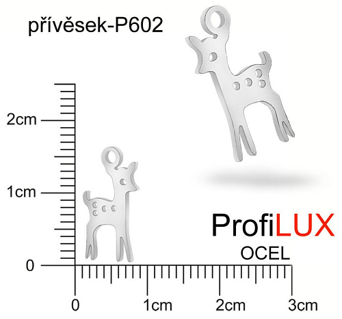 Přívěsek Chirurgická Ocel ozn-P602 BAMBI velikost 8x15,5mm tl.1.2mm. Řada přívěsků ProfiLUX