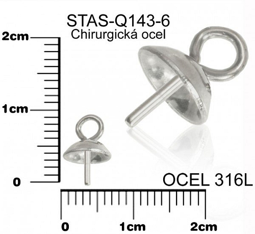 ŠLUPNA CHIRURGICKÁ OCEL ozn.-STAS-Q143-6. velikost 8,0 x6,0mm.