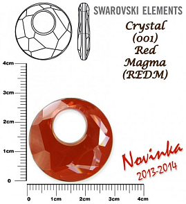 SWAROVSKI VICTORY Pendant 6041 barva CRYSTAL RED MAGMA velikost 28mm.